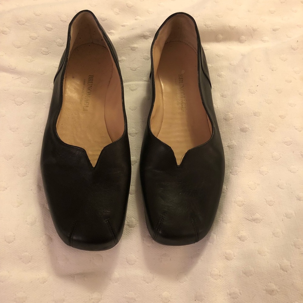 BRUNO MAGLI Black Leather Flat, sz 10 B